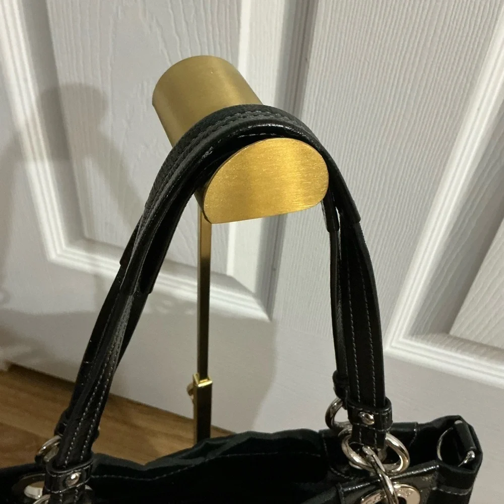 Coach Black Shoulder & Hand Bag with Scarf Detail